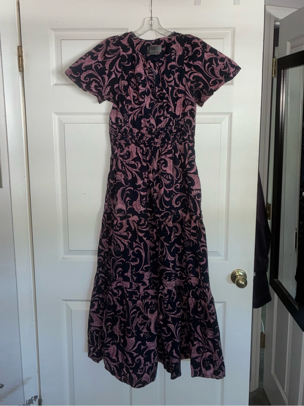 Anthropologie Somerset Pink and Navy Maxi Dress Size Small - Picture 2 of 8